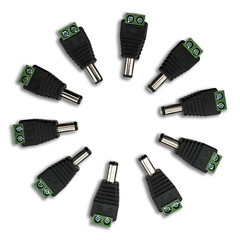 Pack of 10 Male/Female 12V DC Power Connectors 5.5mm Jack by SatelliteSale