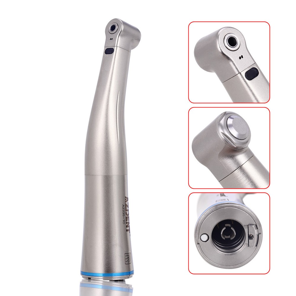 1:1 Fibra Óptica Pieza de Mano Dental Baja Velocidad LED Contra Angulo Empuje