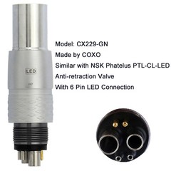 COXO Dental Turbine Fiber Optic High Speed Handpiece NSK Coupler 4 Hole 6 Pin