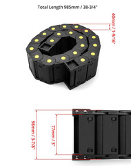 Cable Drag Chain 1M 25x77mm R55 Closed Wire Carrier for CNC Robot 4 Pack