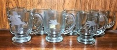 Hal Reed Crystal Beer Pedestal Mug Exxon Mobil Logo Made In Kansas City Pegasus