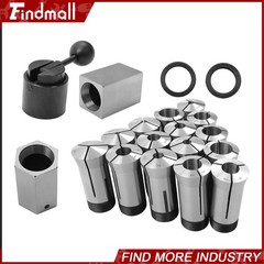 Findmall 5C Collet Set 15 Pc 1/8 to 1 Inch Fractional 5 Pc Collet Block Kit