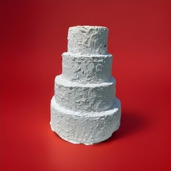 Wedding Cake, Faux 4 Tier Stunning Elegant Anniversary Display Prop Fake Cake
