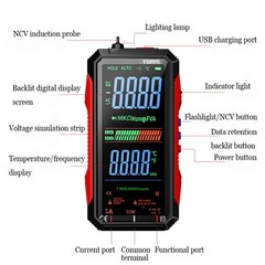 Digital Multimeter Tester Auto-Ranging TRMS 6000 Counts Voltmeter Colour Display