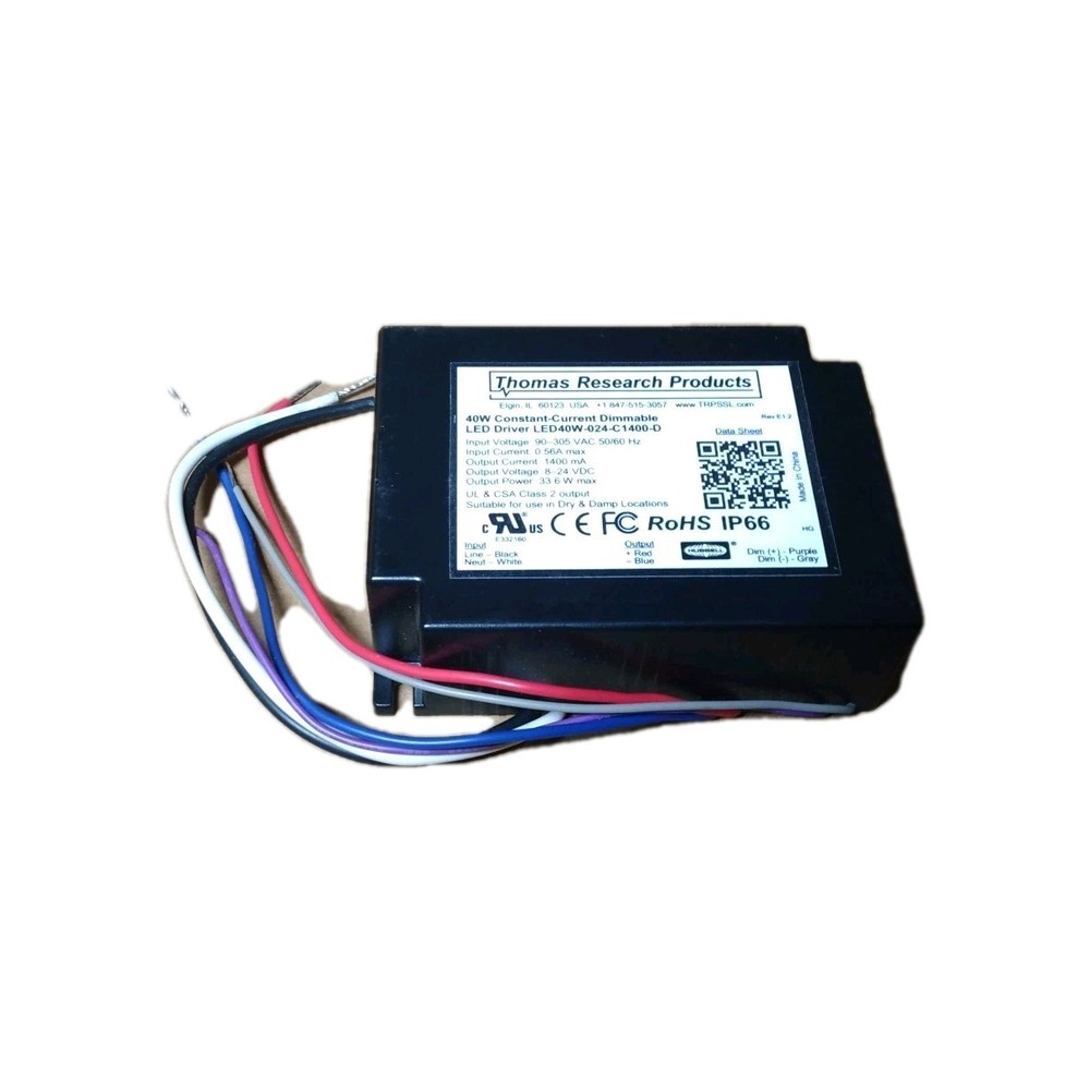 LED40W-024-C1400-D Thomas Research LED Driver – 40W 1400mA Dimmable Ships Fast