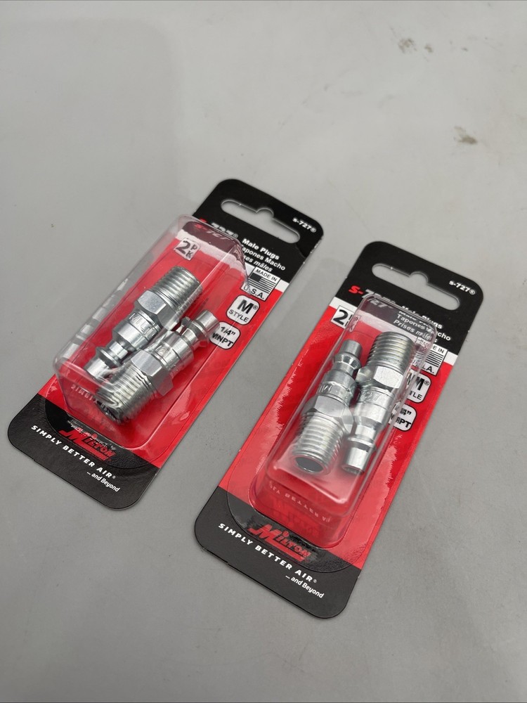 4 Pack Milton S-727 Milton Industries 1/4″ Male Plug M-Style New
