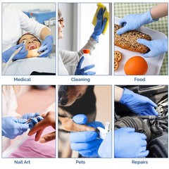 Medical Nitrile Exam Gloves Blue Powder-Free Food-Safe Disposable Glove S/M/L/XL
