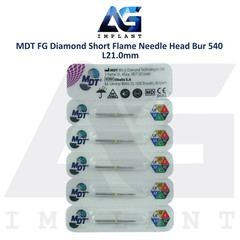 MDT Dental FG Diamond Coated Short Flame Needle Head Bur 540 L21.0mm Contouring