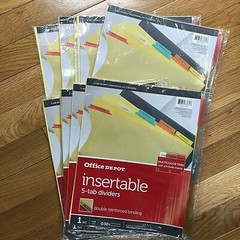Lot of 11 Sets Office Depot Insertable 5-Tab Dividers, 55 Total Item 315-465 NEW