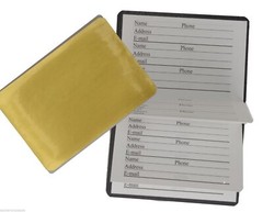 Lot of 4 Pocket Compact Magnetic Close Gold Address Books in Sleeves Generic NEW