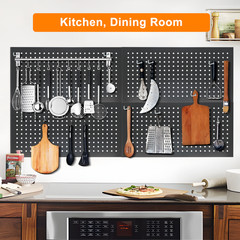 4 Pack Metal Pegboard Panels 24″ x 12″ Heavy Duty Steel Pegboard Wall Organizer