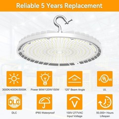 10 PACK 150W UFO LED High Bay Lights 4500K/5000K/5700K Commercial Lamp Dimmable