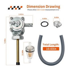 Fuel Valve Switch Petcock W/Lines + Fuel Filter For Honda VTX 1300 VTX1300 C/…