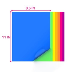 Colored Copy paper 8.5X11 Inches,140 Sheets 20 lb/80GSM 7 Colors Neon Fluores…