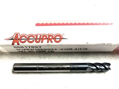 Accupro 86817897 3/16″ 4FL Corner Radius End Mill .015R Solid Carbide AlTiN NEW