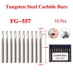 100pcs Dental Carbide Burs FG557 1.6mm for High Speed Handpiece 10 packs