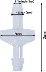 10 Pack 1/4 Inch Plastic Check Valve, One Way Barb Hose Inline Non Return for F