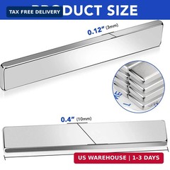6-Pack Neodymium Magnets 2.36×0.39 inch – Extra Strong Adhesive & Rust-Resistant