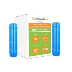 Cast Narrow Banding Stretch Wrap 15″x1500′ 256 Rolls Dark Blue Cling Shrink Film