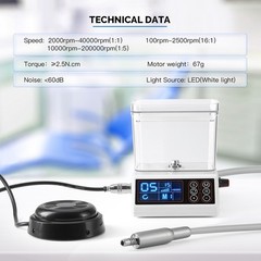 AZDENT Dental Brushless LED Electric Micro Motor Water Tank/1:5/1:1 Handpiece