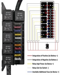 Waterproof Fuse Relay Box Pre-Wired, 6 JD1912 Relay Slots and 11 ATC/ATO Blad…