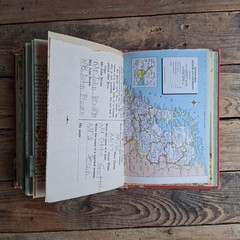 Handmade Junk Journal Vintage Textbook Cover Roads To Everywhere Blank Diary
