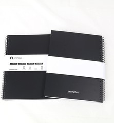 Unruled Notebook, Unlined Blank Paper, 8.5 x 11 Inches, 80 Sheets, Black
