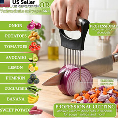 JAYVAR Onion Holder for Slicing,304 Stainless Steel Universal size, Silver