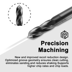 5Pcs 4 Flute 90 Degree 1/4″x3/4″x2-1/2″ Solid Carbide Drill Mill – AlTiN Coated