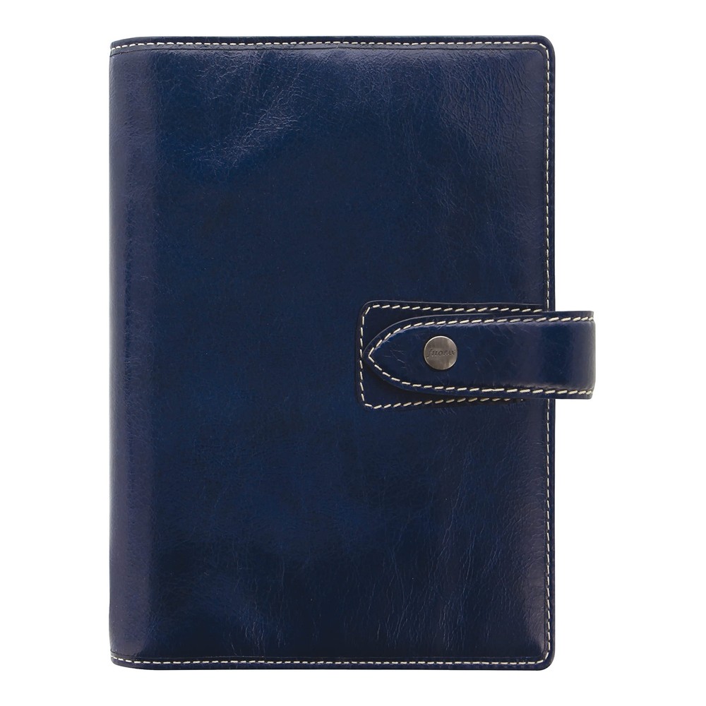 Filofax Malden Organizer Personal Size Navy – Tactile Full Grain Buffalo Leat…