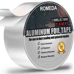 Aluminum Foil Tape, 2 Inch X 65 Feet (3.9 Mil), Insulation Adhesive Metal High T