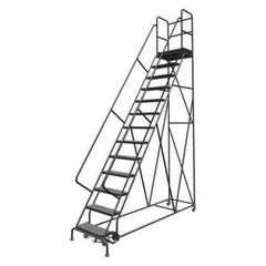 NEW! Tri-Arc 166 in H Steel Rolling Ladder, 13 Step Perforated, 450lb Load Cap!!