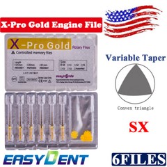 6Pcs Dental NITI Gold Opener Files SX Endodontic Engine Rotary Files EASYINSMILE