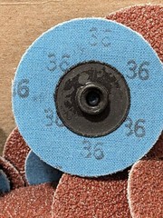 Superior Quick-Change Disc: Type S, 2″ Dia, 36 Grit, AO, Coated Qty 100 A015317