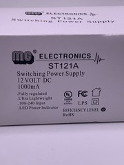 MG Electronics ST121A Switching Power Supply, 12VDC, 1000mA, 100-240V In, NEW