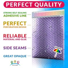 ABC Purple Metallic Bubble Mailers, 6.5 x 10.5 Inches. 25 Pack Metallic Bubbl…