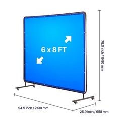 Uimoso 6 x 8 FT Flame-Resistant Vinyl Welding Curtain with Frame
