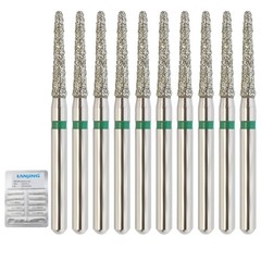 Dental Diamond Burs FG Round End Taper 856/014C Coarse Grit Green Friction Grip