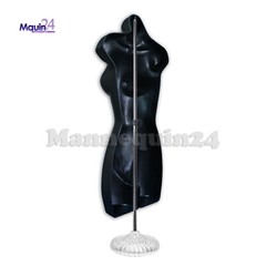 2 Pack Female Torso Body Mannequin Dress Form Flesh & Black Set 2 Stands 2 Hooks