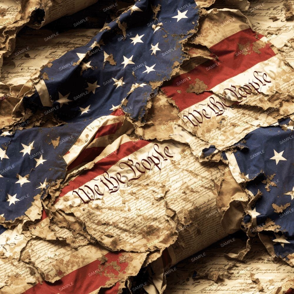 Constitution in Shreds – 18″x46″ Hydrographic Film Dipping Dip Water Transfer