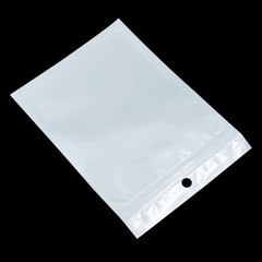 100X For Zip White Clear Plastic Lock Bag Hang Hole Packaging Pouches Accessory