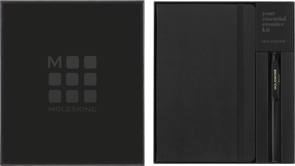 Moleskine Classic Notebook and Kaweco Roller Pen Bundle, Large, Ruled, Black,…