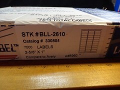 Compulabel 2 5/8″ X 1″ 30 Labels per sheet 7500 total labels – STK# BLL-2610