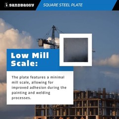 Sandbaggy Square Steel Plate – Hot Rolled Steel – Burr Free, Rust Resistant