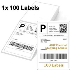 100/500/1000 4×6 Fanfold Direct Thermal Shipping Labels for Zebra Rollo US