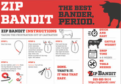 ZIP BANDIT CATTLE CASTRATION BANDS – 5 PACK CASTRATION BANDS, BANDER, LOOPS