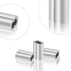 200 Pcs Aluminum Crimping Sleeve 1/16″, Cable Ferrule Wire Rope Sleeves Sleeve..