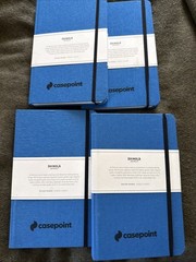 4 – Shinola Detroit Ruled Hard Linen Journals – Blue – Unused – Advert Logo