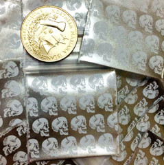 BaggiesSince1987 – 1515 Design Zip Bags 100 PCS SKULL in GOLD 1.5″, READ DETAILS