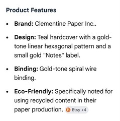 Clementine Paper Inc Floral Spiral Notebook Notes Journal 60% Recycled Paper